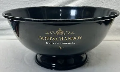 Vintage MOET & CHANDON Champagne Bucket Ice Bowl Large Pedestal Black 15” X 7.5” • $45