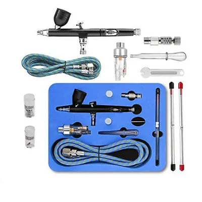 Airbrush Kit Spray Gun Dual Action Air Brush Compressor Art Paint Tattoo Set • $46.86