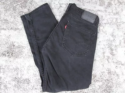 Levis Jeans Mens 33x30 Black 512 Slim Tapered Preppy Distressed American Denim • $24.49