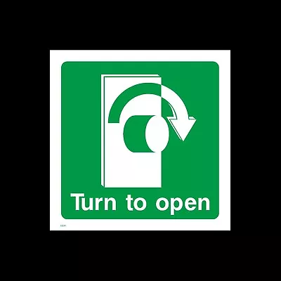 £0.99 • Buy Turn To Open Right Sticker 75x75mm, Fire Exit, Emergency (EE41)