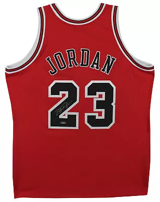 Bulls Michael Jordan Signed Red 1995-96 M&N HWC Authentic Jersey BAS #AC33265 • $14999.99