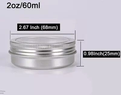 Aluminum Tin Clear Window Screw Top Lid Round Metal Salve Container Travel Tin • $15.99