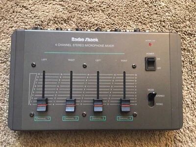 £22.98 • Buy Radio Shack 4-Channel Stereo Microphone Mixer. 32-1106. Opened Box, Never Used.