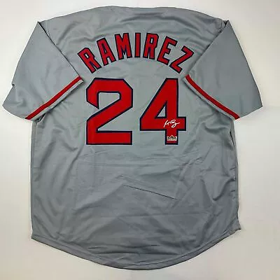 Facsimile Autographed Manny Ramirez Boston Grey Reprint Jersey Size Men's XL • $74.99