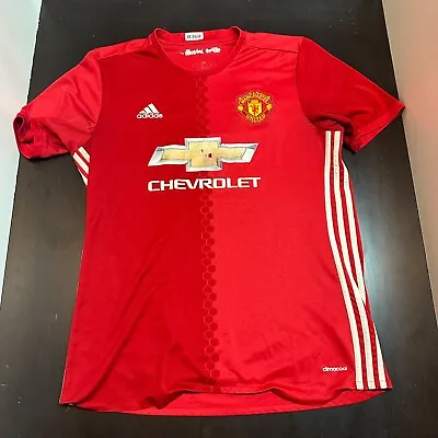 Adidas Chevrolet Manchester United Soccer Futbol Jersey Shirt L 0360 • $12