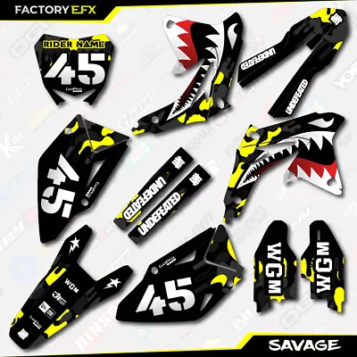 Black & Yellow Savage Camo Racing Graphics Kit Fits Suzuki RMZ450 RMZ 450 08-17 • $69.99