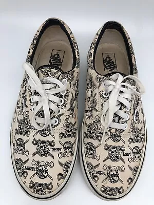 Vans Old Skool Used Mens US 11 Doren Pirate Skull And Crossbones Lace Up Shoes • $45