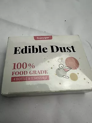 Luster Dust Edible Set 4 Colors - Food Grade Edible Glitter For Drinks Vegan • £10.19