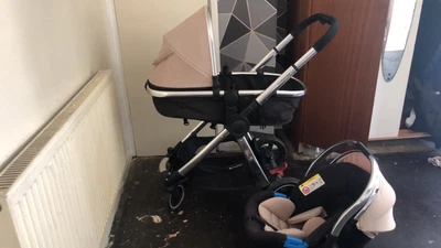 £75 • Buy Mother Care Pushchair And Car Seat, Black N Silver, Good Condition Easy To Move 