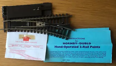 Hornby Dublo 2728 Right Hand Switch Point 2 Rail - Boxed • £10