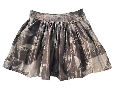 Silver Gray Skirt Size 0 XS AllSaints Spitalfields Full Flare Tutu Mini Wire Hem • $29