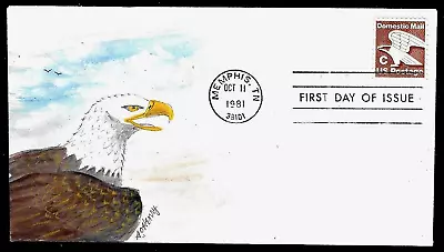 1946 20c 'C' Rate Stamp (1981) THE AMERICAN BALD EAGLE FDC HD/HP BY A. O. HENRY • $20.75