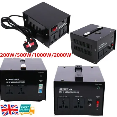 220V-110V Step Up Down Voltage Transformer Converter For 200W/500W/1000W/2000W • £46.91