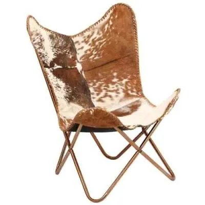 $246.51 • Buy New Butterfly Chair Brown And White Genuine Leather