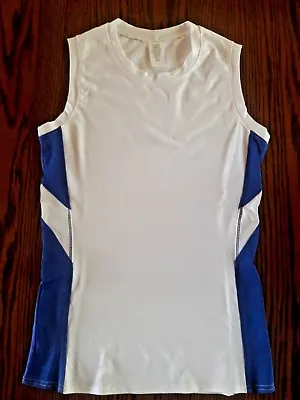 Women's Sleeveless Jersey Volleyball Softball Lacrosse Tennis White/ Royal Blue • $8.99