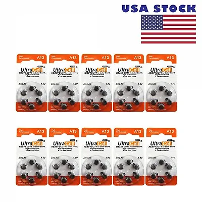1 Box Of (60 Batteries) Hearing Aid Zinc Air Batteries A13 Size: 13 Ultracell • $8.99