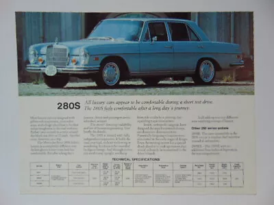 Original Vintage Mercedes Benz 280S W108 European Delivery Brochure • $10