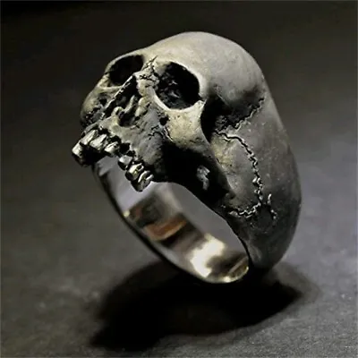 $2.38 • Buy Fashion 925 Silver Viking Skull Rings For Men Punk Party Jewelry Gift Size 6-13