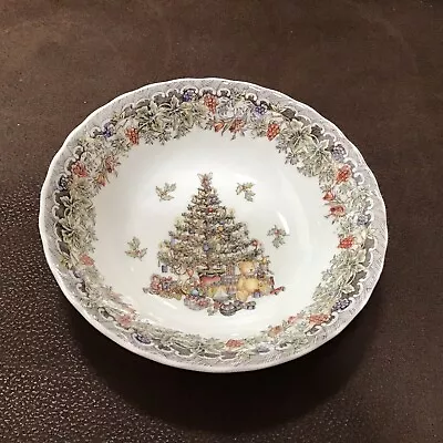 Myott Factory Queen's Season Greetings Christmas Set Of 2 Soup Cereal Bowl 6.5” • $24.99