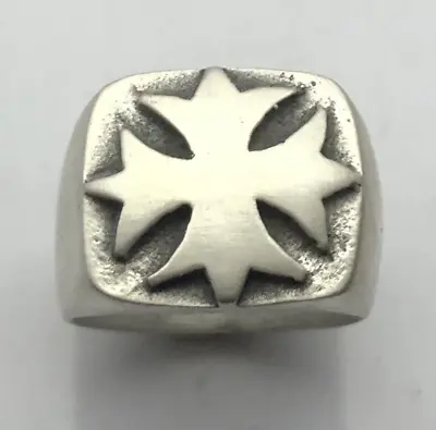 Mjg Sterling Silver. Maltese Cross Ring. Harley. Biker. Guitar Player. Sz 9 • $90.51