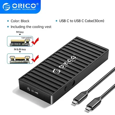 ORICO M.2 NVMe SSD Enclosure USB3.2 Type C 10Gbps PCIE SSD Case Container Design • $21.69