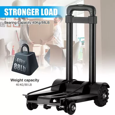 Universal Folding Cart Hand Truck Dolly Push Collapsible Trolley Luggage 4Wheels • $31.85