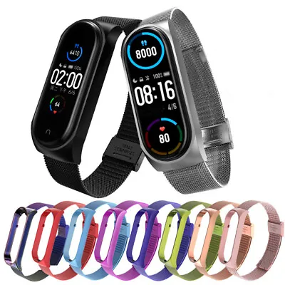 New For Xiaomi Mi Band 5 6 Strap Metal Wristbands Stainless Steel Bracelet Band • $15.94