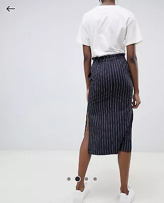$20 • Buy ASOS Design Tailored Pinstripe Paperbag MIDI Skirt