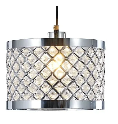 Modern Chandelier Acrylic Crystal Light Shades Beaded Droplet Ceiling Pendant • £15.90