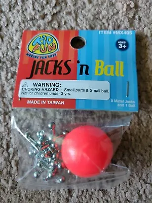 JACKS Classic KID FUN Brand Toy Rubber Ball & Metal Jacks Simple Game Ages 3+ • $8.99