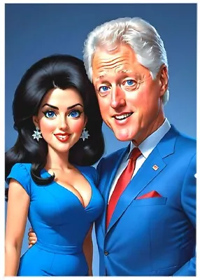 BILL CLINTON MONICA LEWINSKY Custom ACEO Fun Novelty Collectable ART Card * ATC • $3.95