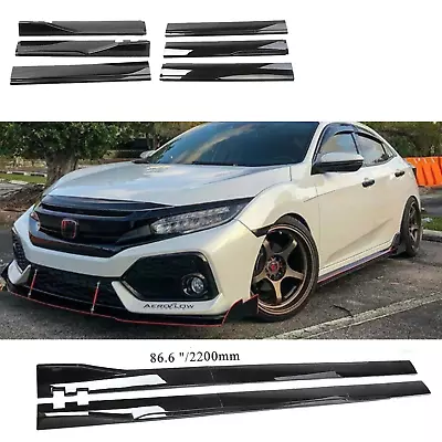 86.6'' Side Skirts Extension Rocker Panel Lip Splitter Kit For Honda Civic Hatch • $99.99