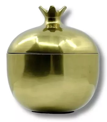 NEW IKEA AROMATISK Gold Pomegranate Decorative Trinket Box W Lid - 4” MCM Decor • £21.41