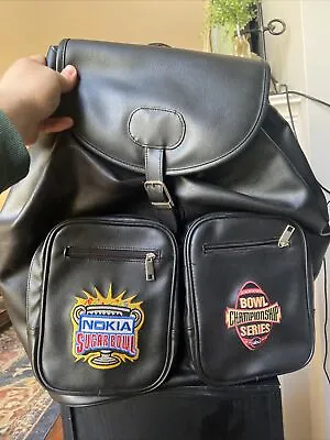 $179 • Buy Vintage Nokia Sugar Bowl BCS Leather Bag Backpack Bowl Player? New Orleans