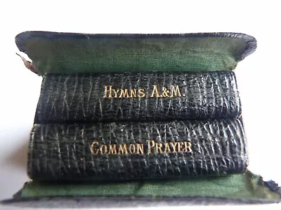 Miniature Leather Common Prayer & Hymn Books Cased- Antique • £9.99