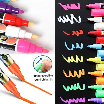 8Pack Liquid Chalk Markers Erasable Chalkboard Neon Pens For Signs Painting Card • $12.96