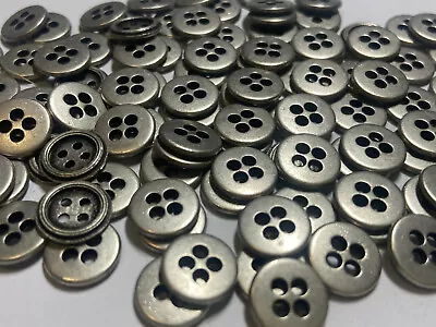 Italian Classic/Basic Metal Button Antique Silver Finish 111315182330mm 4h • $12.50