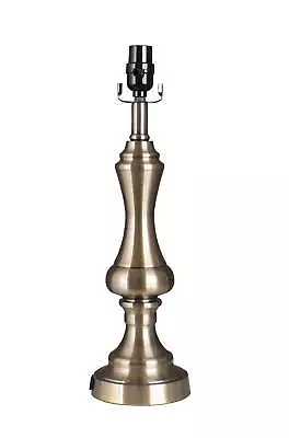 Brass Finish Metal Table Lamp Base With AC Outlet 18.75 H Transitional • $29.53