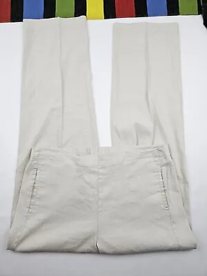 J Jill Linen Blend Straight Leg Chino Pants Stretch Size 16 Tall Color Beige Tan • $22