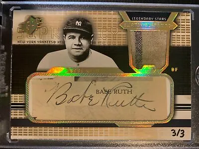 Babe Ruth 2004 Ud Spx Swatch Supremacy Pinstripe Cut Auto Jersey #3/3 Jersey #  • $79999.99