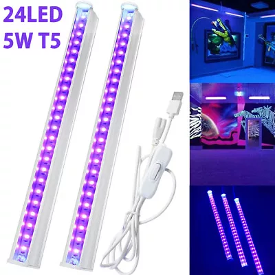 5W UV Blacklight LED Strip T5 Ultraviolet Tube Bar Disco Party Fluorescent Decor • £11.39