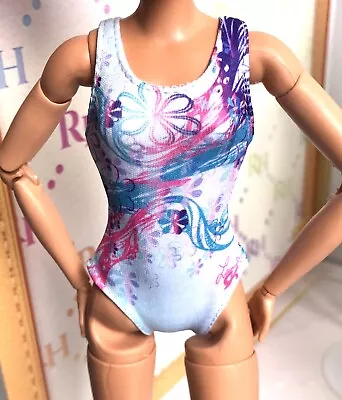 NEW Barbie LAURIE HERNANDEZ White Made To Move DOLL SWIMSUIT Bodysuit LEOTARD GK • $22.06