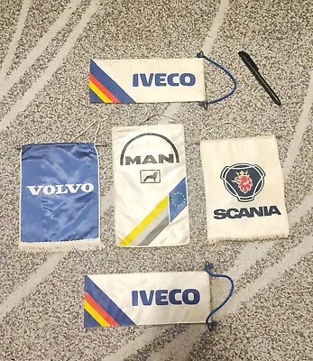 MAN IVECO VOLVO SCANIA Flag Banner Truck Cabin Interior Windshield Pendant LOT • $111