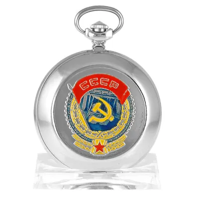 Red Banner Work Cccp - Medal - Pocket Watch Mechanical - Molnija 3602 • $136.29