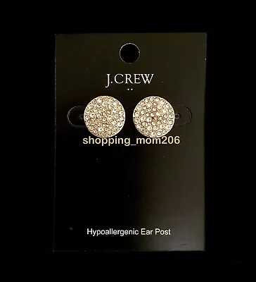 J. Crew Gold Tone Pave Round Stud Earrings • $17.99