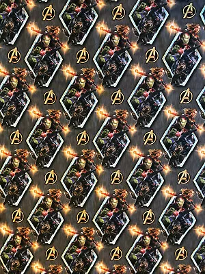 $6.95 • Buy Marvel Avengers Cotton Fabric 1/4 Yard  Hulk Thor Iron Man Capt America