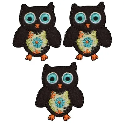 $4.25 • Buy Owl Applique Patch - Daisies, Hippie Badge 1-3/8  (3-Pack, Iron On)