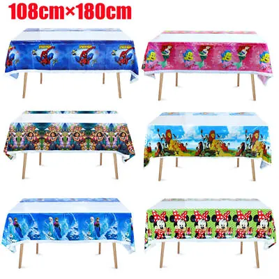 All Themed Table Cover Cartoon Kids Birthday Party Supplies Tablecloth Decors • £4.69