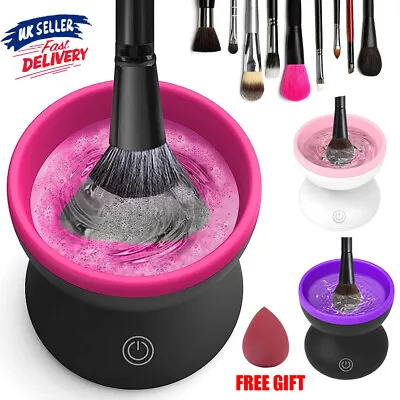 Electric Make Up Brush Cleaner Dryer Set Machine Cosmetic Auto Clean Quick Dry • £7.99