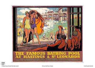 £19.99 • Buy Hastings Sussex Retro Vintage Railway Travel Poster  Advertising Art Holiday